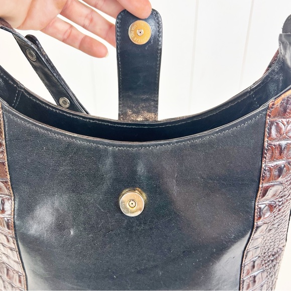 Brahmin Vintage Kendall Shoulder Bag Embossed Leather Adjustable Strap Medium - Picture 8 of 15